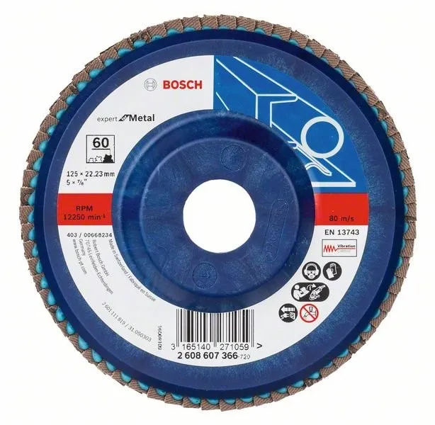 BOSCH Lamellenslijpschijf; Expert voor Metaal; 115 mm, 22,23 mm, 40 2608607361