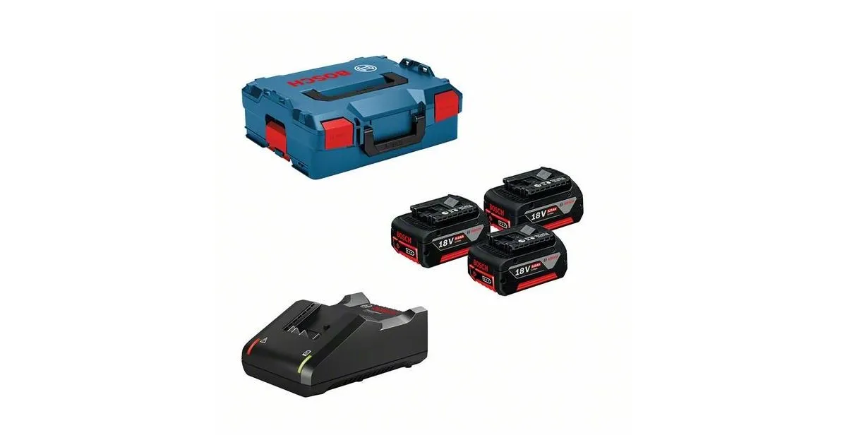 BOSCH PROFESSIONALSET: 3X ACCU GBA 18V 5,0 AH + GAL 18V40 IN LBOXX 136 0615990L3T