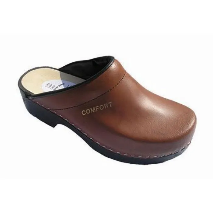 COMFORT 050 KLOMPEN OPEN HIEL  PU  ANTIEK BRUIN  LEER