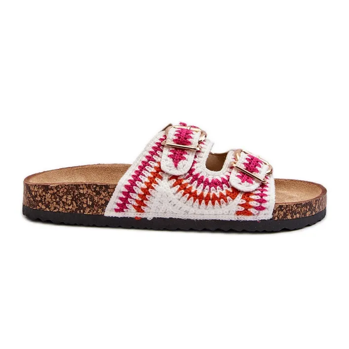 Damesslippers met kurkzool, witte Fannea