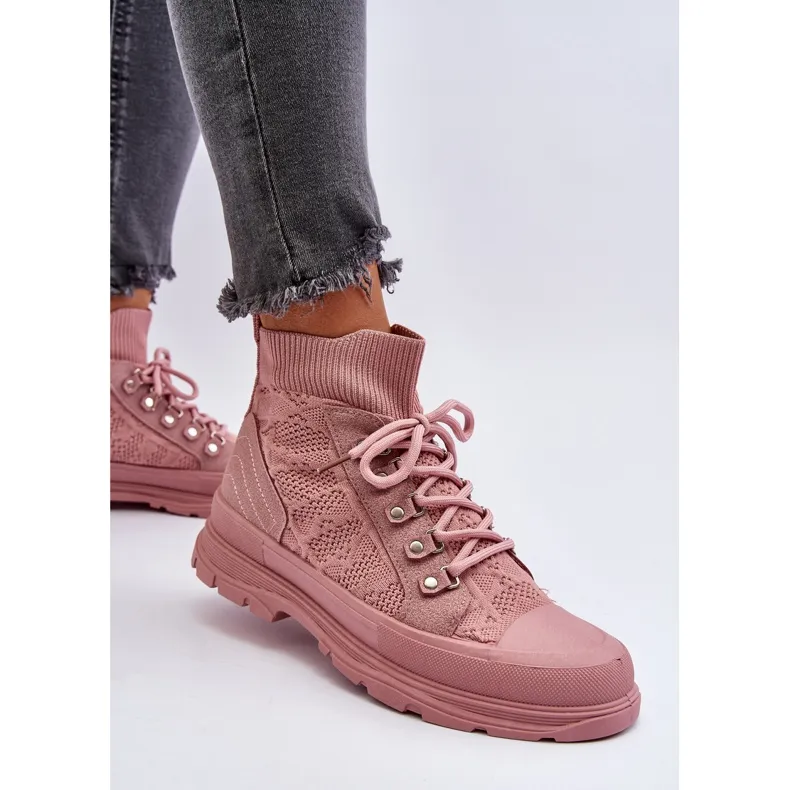 Damessneakers met elastisch bovenwerk, roze Kalyne