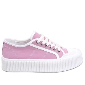 Dors paarse damessneakers met plateauzool