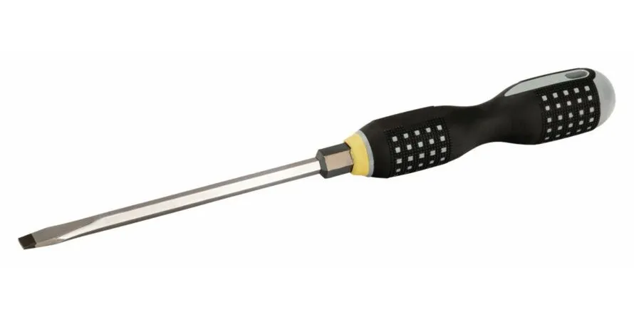 ERGO™ SCHROEVENDRAAIER VOOR SLEUFKOPSCHROEVEN MET ZESKANTIGE AS EN VERLENGSTUK, MET 3COMPONENTEN HANDGREEP