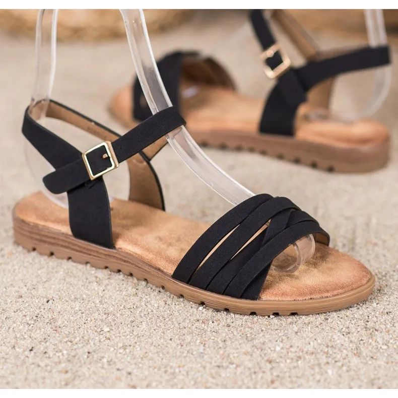 Evento Klassieke sandalen met gesp zwart