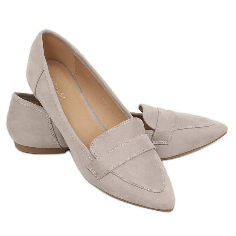 Grijze puntige ballerina's 302 Grijs