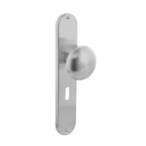 INTERSTEEL Knoplangschild ovaal 220x41mm sleutelgat 56mm RVS