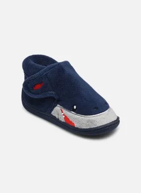      Isotoner Bottillons velcro garcon – microéponge - Blauw   