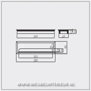 Kabeldoorvoer metaal rechthoek aluminium 