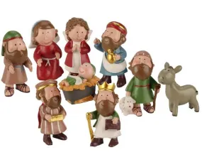 Kerststal  figuren 9 stuks