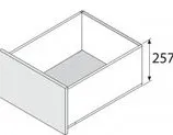 LEGRABOX OP MAAT  F BLUM CE  SW ZIJDEWIT MAT  350MM  HOOGTE F 241MM (F257)  DONKERGRIJS  EXPANDO T