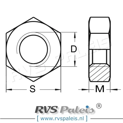 M5 / PER STUK  ZESKANTMOER (L)