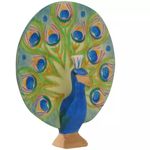 ostheimer pauw met open veren - 12 cm