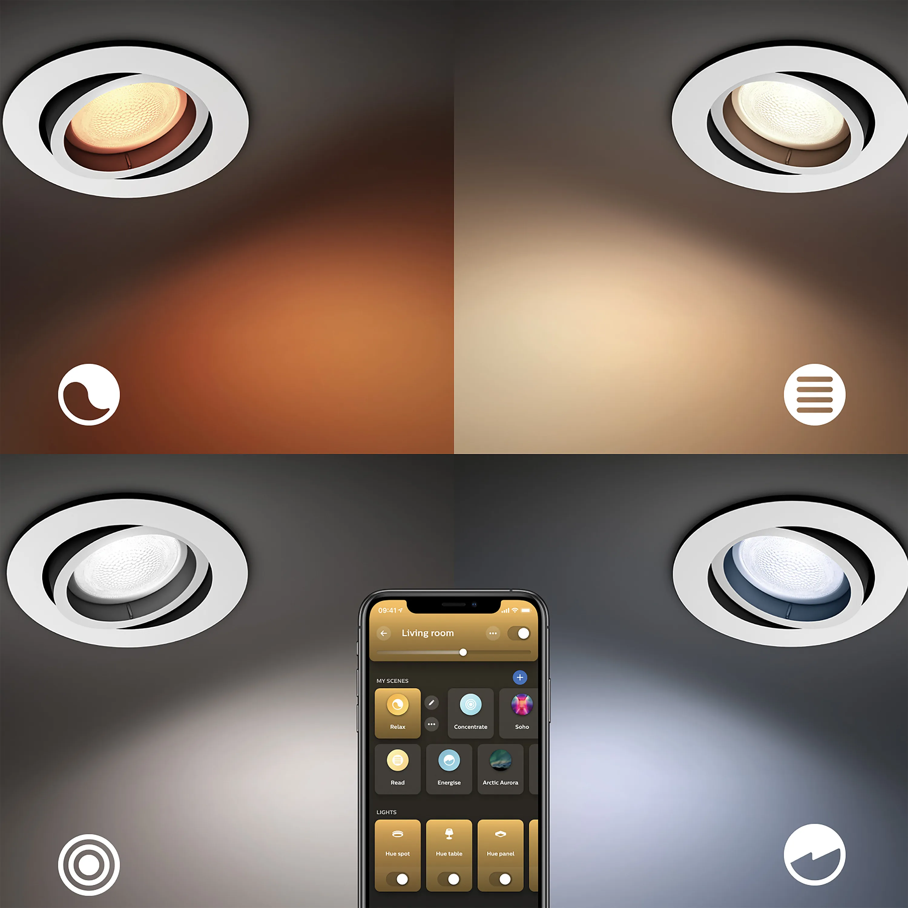 Philips Hue inbouwspot Centura aluminium