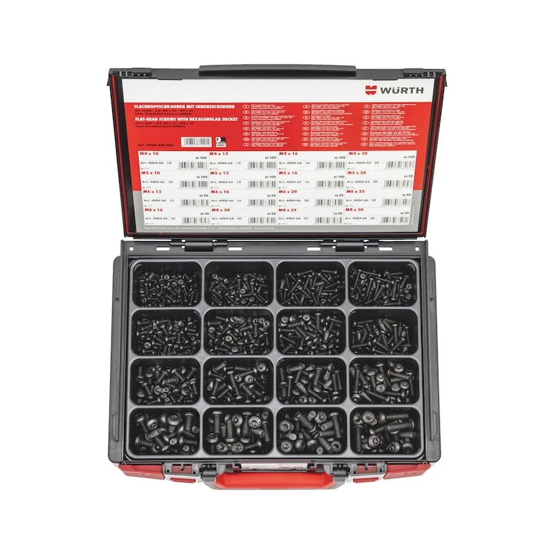 PLATKOPSCHROEF MET TXAANDRIJVING, ASSORTIMENT 1060DELIG IN SYSTEEMKOFFER. ISO 14583