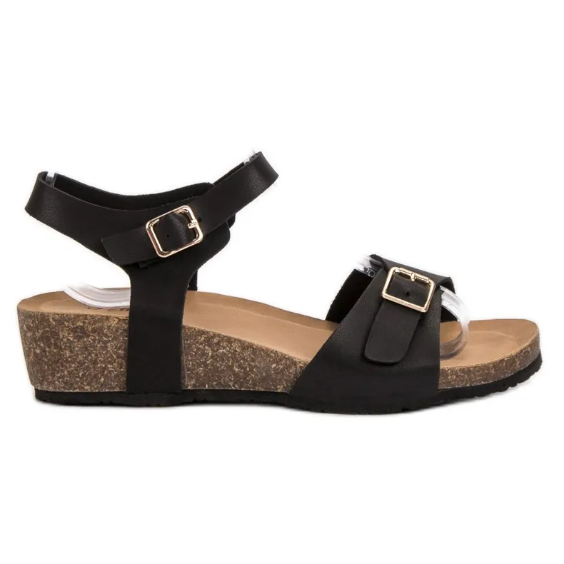 Seastar Klassieke sandalen met sleehak zwart