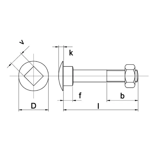 SLOTBOUT DIN 603 RVS A2 M 10 X 120  50