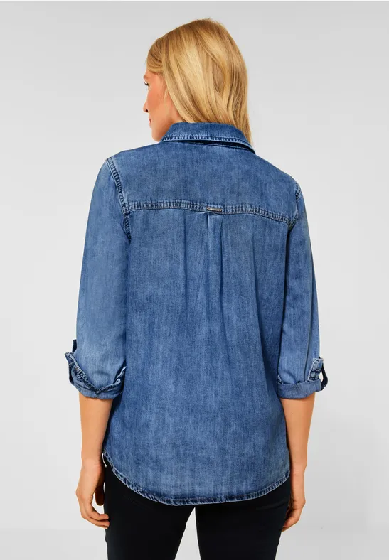 Street One Jeansblouse met knooppas