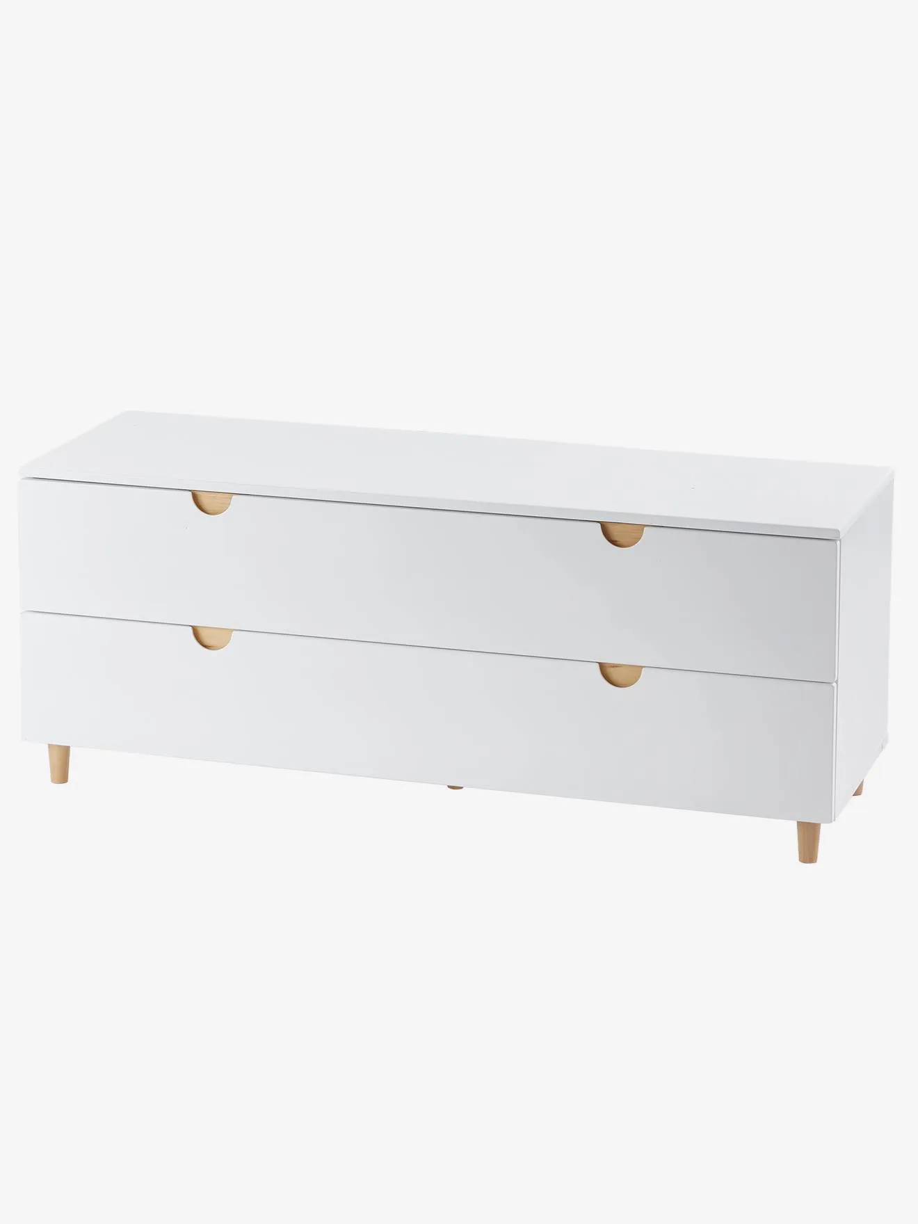 VERTBAUDET  COMMODE MET 2 LADEN ONDER HELLING LIGNE ECLIPSE  WIT