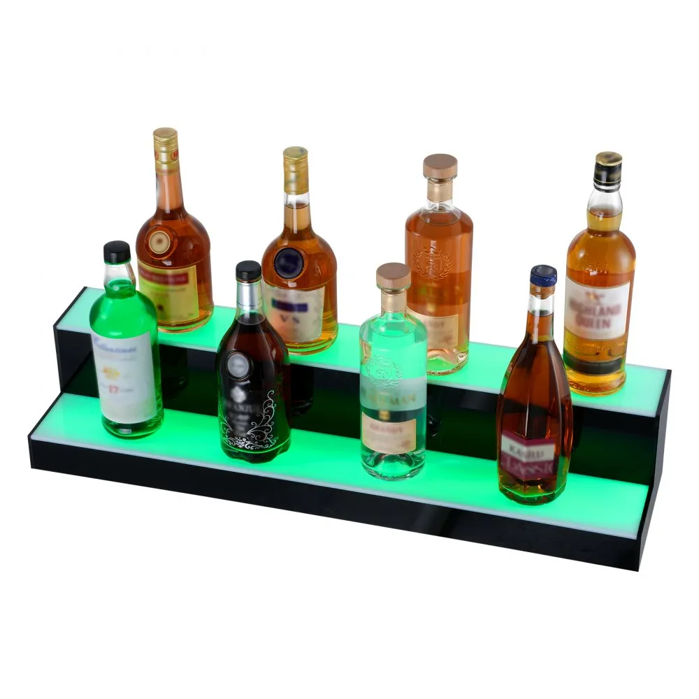 VEVOR BARPLANK WIJNREK LEDVERLICHTING WANDMONTAGE 2LAAGS 761 MM DISPLAY