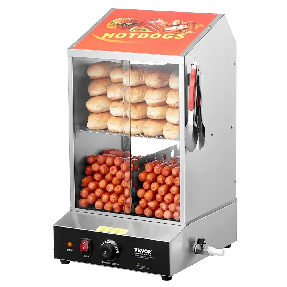 VEVOR HOTDOGSTOMER 2TRAPS BROODJESWARMER 37L COMMERCIEEL ELEKTRISCH