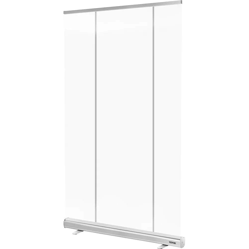 VEVOR Posterstandaard 121x200 cm vloerstaande niebescherming transparante speekselbescherming scheidingswand draagbaar oprolbare