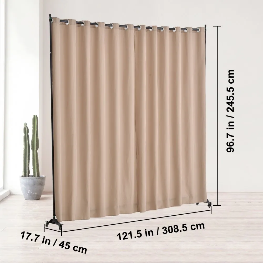 VEVOR Room Divider Partitie Scherm Draagbaar Oprolbaar Enkel Paneel Kantoor Bruin