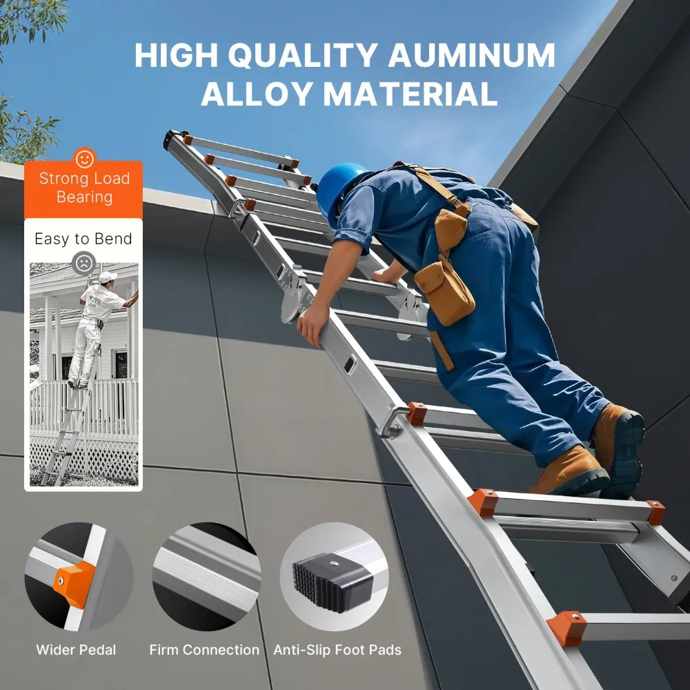 VEVOR TELESCOPISCHE LADDER AFRAME TRAP VOUWLADDER OPSTEEKLADDER 5,1M 150KG