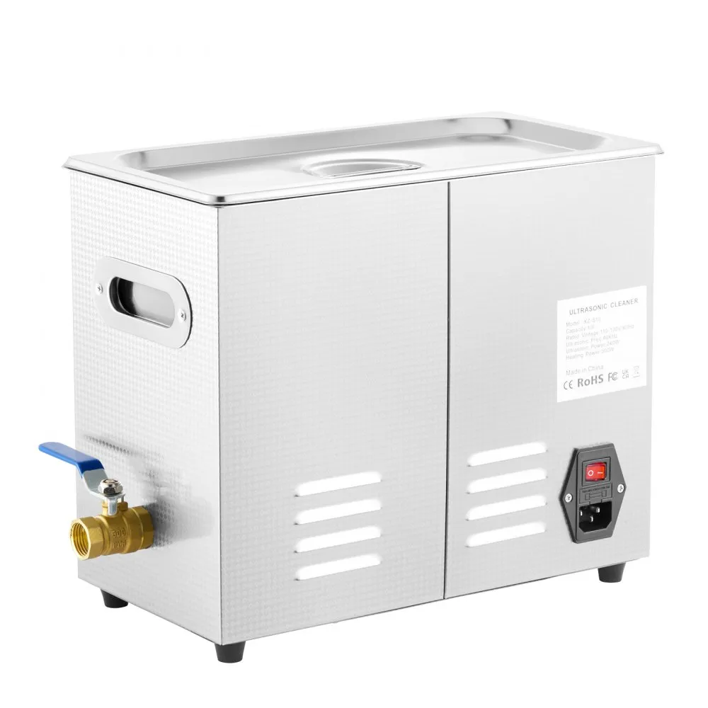 Vevor Ultrasoon Reiniger Vloeistof Schoonmaken Sieraden 6 L 380w Roestvrij Staal
