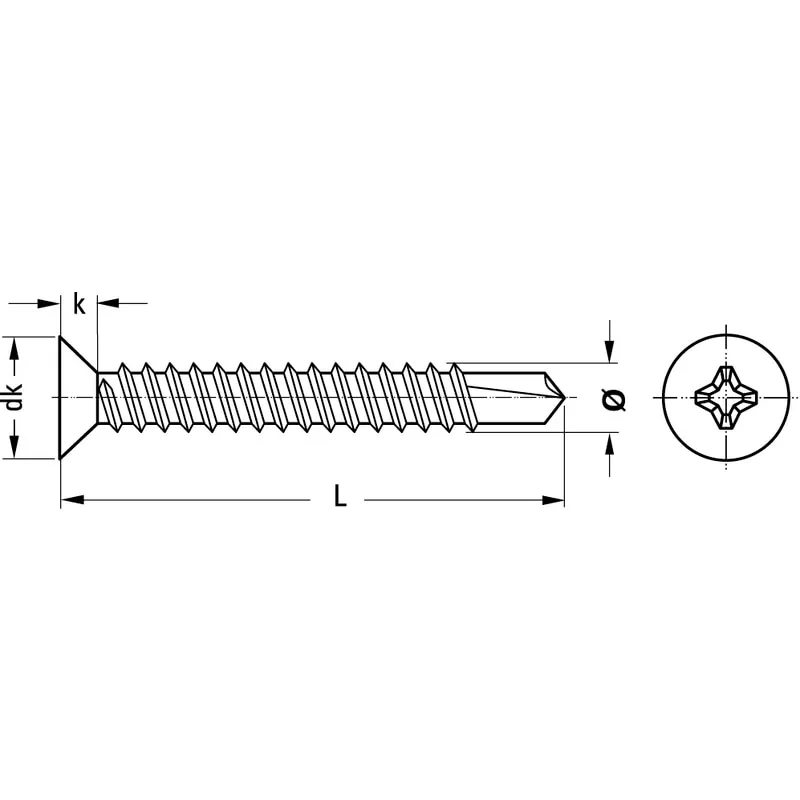 Zelfborende schroef DIN 7970 / DIN 7504 Staal, Verzinkt