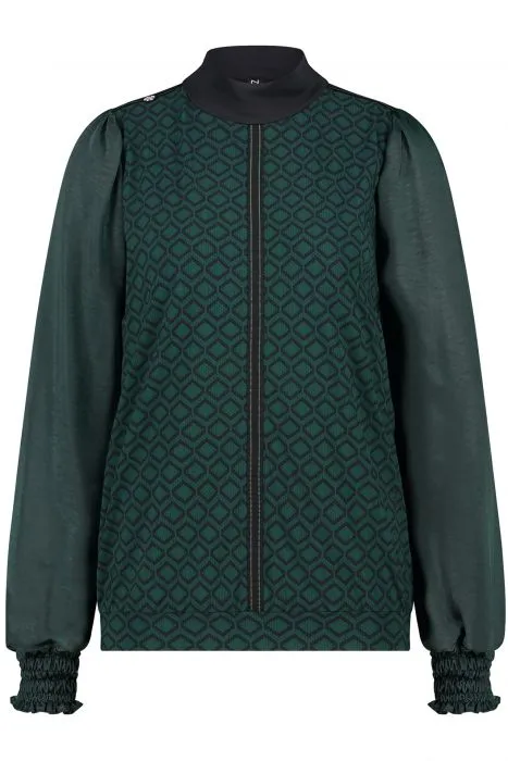 Zip73 blousetop met grafische print